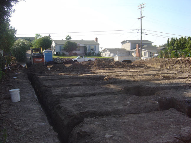 Trenching for footings